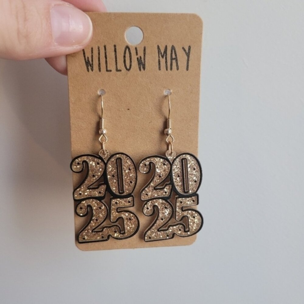 Willow May Black and Gold Graduation Or NYE Earrings